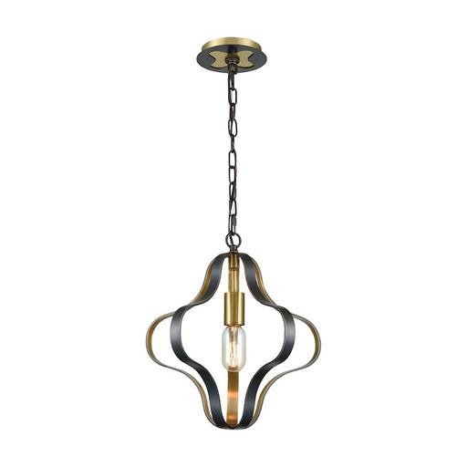 ELK Lighting Janis 1-Light Pendant, Aged Bronze and Aged Brass