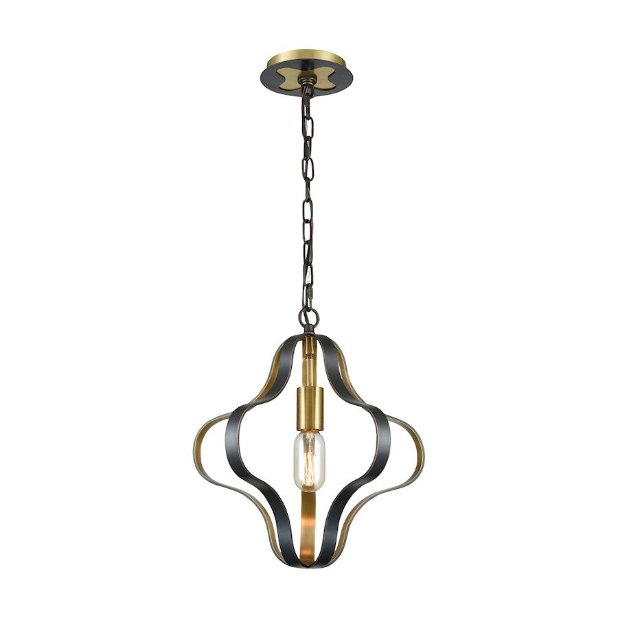 ELK Lighting Janis 1-Light Pendant, Aged Bronze and Aged Brass