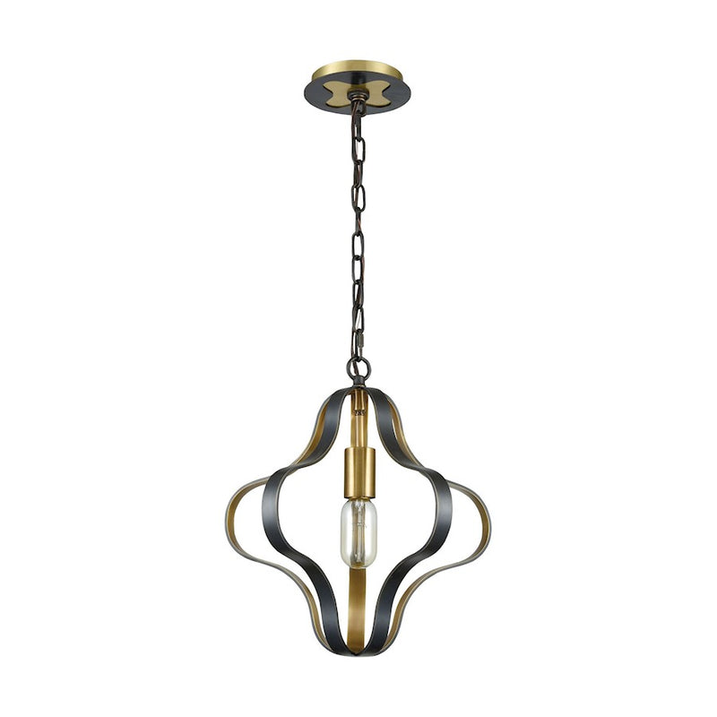 ELK Lighting Janis 1-Light Pendant, Aged Bronze and Aged Brass