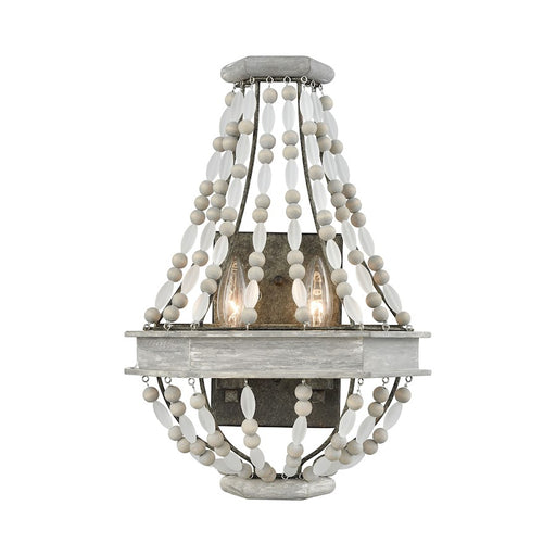 ELK Lighting Summerton 2-Light Sconce, Gray & Malted Rust/Strung Beads