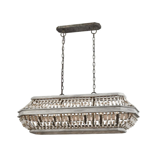 ELK Lighting Summerton 6-Light Linear Chandelier, Gray & Rust