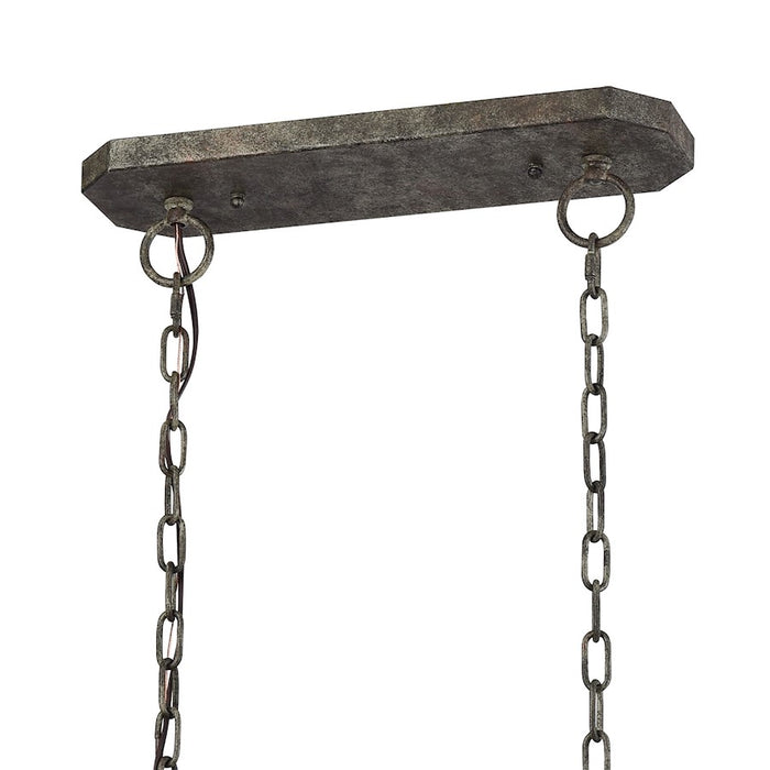 ELK Lighting Summerton 6-Light Linear Chandelier, Gray & Rust