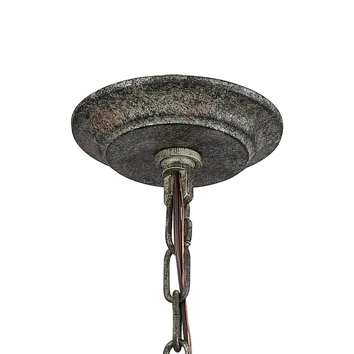 ELK Lighting Summerton Chandelier, Gray & Rust/Strung Beads