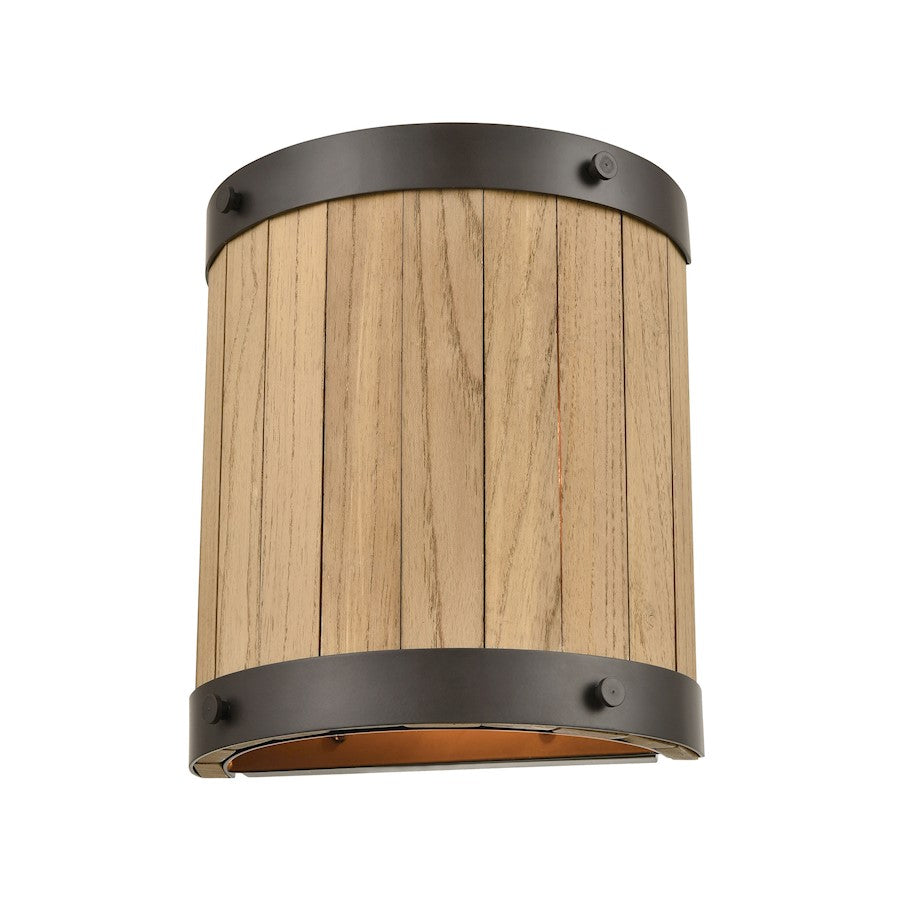 ELK Lighting Wooden Barrel 2-Light Sconce