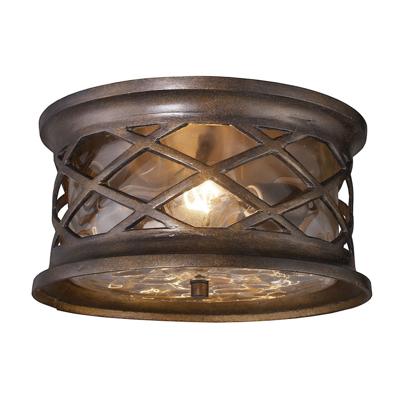 ELK Lighting Barrington Gate 2-Light Outdoor Flush, Hazelnut