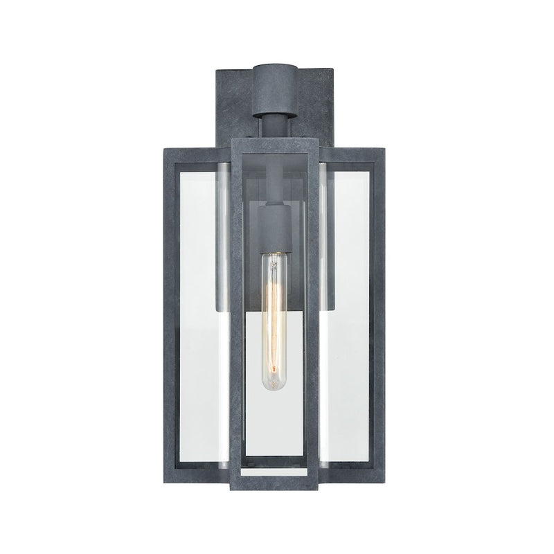 ELK Lighting Bianca 1-Light Sconce, Aged Zinc/Clear