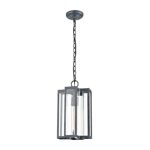 ELK Lighting Bianca 1-Light Hanging, Aged Zinc/Clear