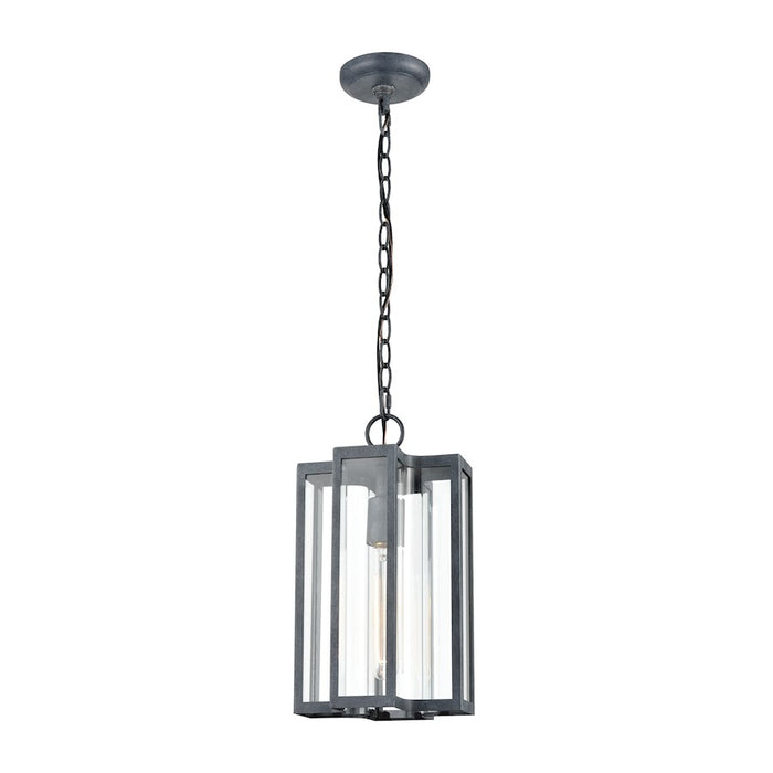 ELK Lighting Bianca 1-Light Hanging, Aged Zinc/Clear