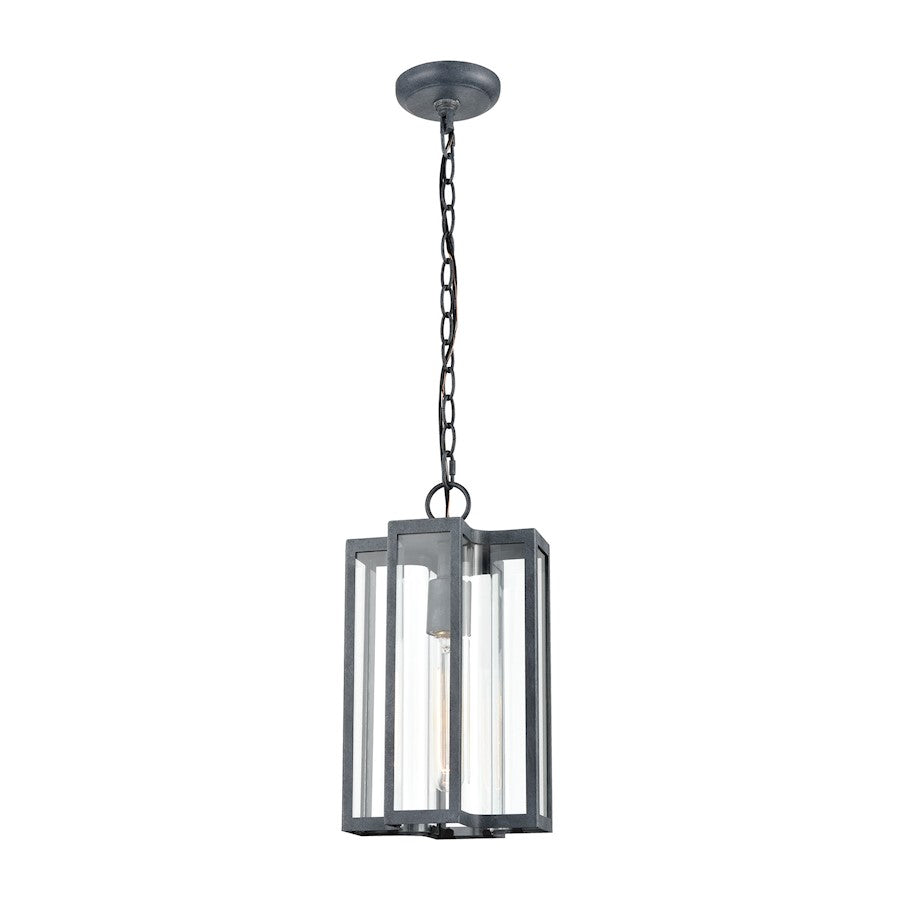 ELK Lighting Bianca 1-Light Hanging, Aged Zinc/Clear