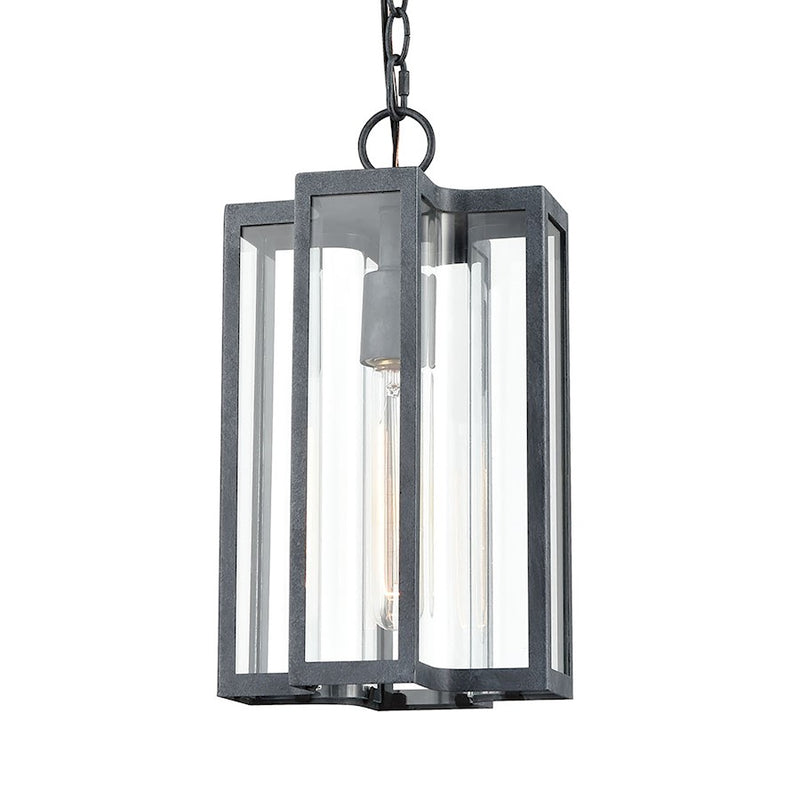 ELK Lighting Bianca 1-Light Hanging, Aged Zinc/Clear