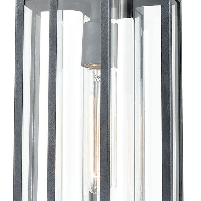 ELK Lighting Bianca 1-Light Hanging, Aged Zinc/Clear