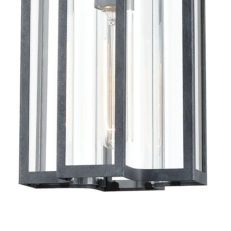 ELK Lighting Bianca 1-Light Hanging, Aged Zinc/Clear