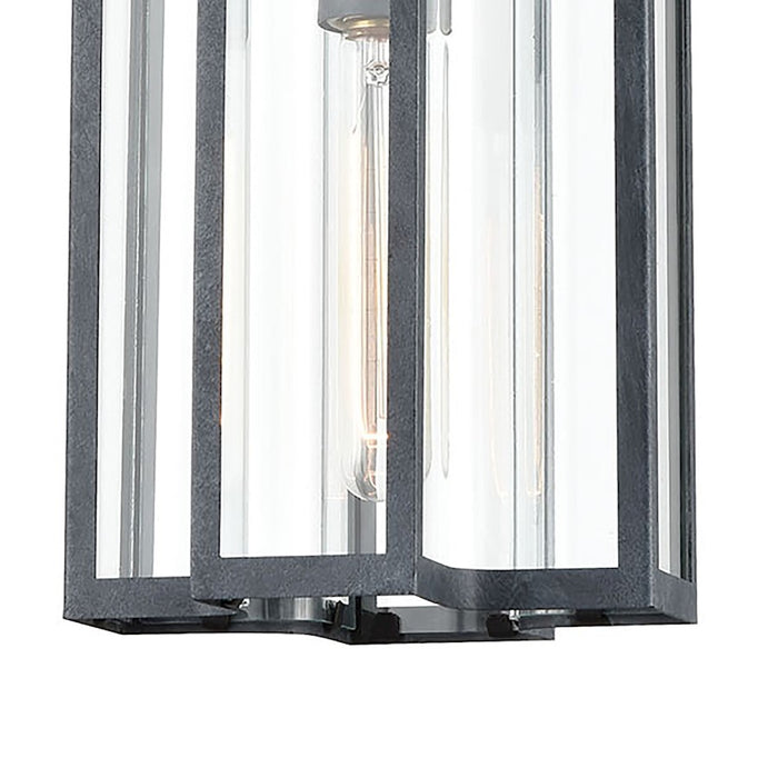 ELK Lighting Bianca 1-Light Hanging, Aged Zinc/Clear