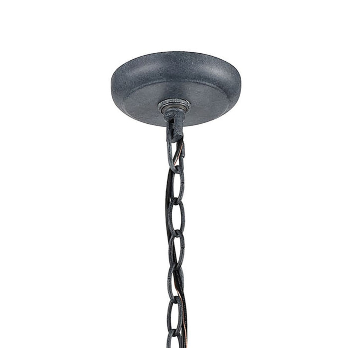 ELK Lighting Bianca 1-Light Hanging, Aged Zinc/Clear
