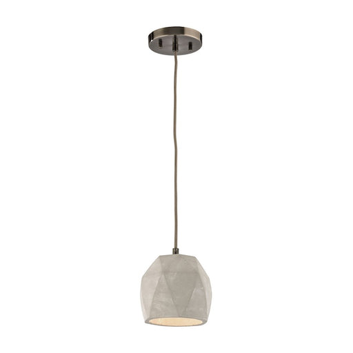 ELK Lighting Urban Form 1-Light 5" Mini Pendant, Nickel/Concrete Shade