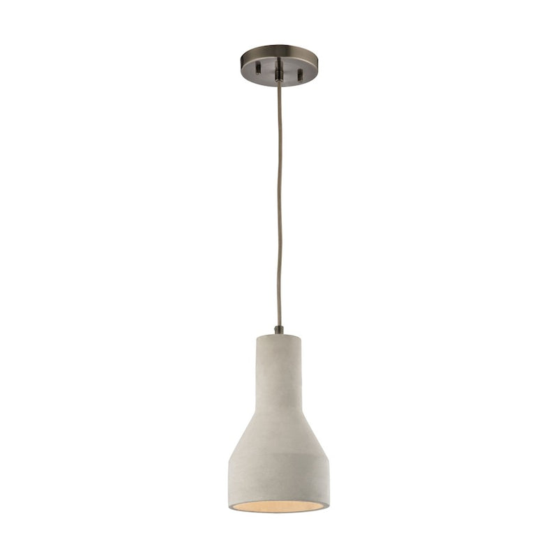 ELK Lighting Urban Form 1-Light 6" Mini Pendant, Nickel/Concrete Shade