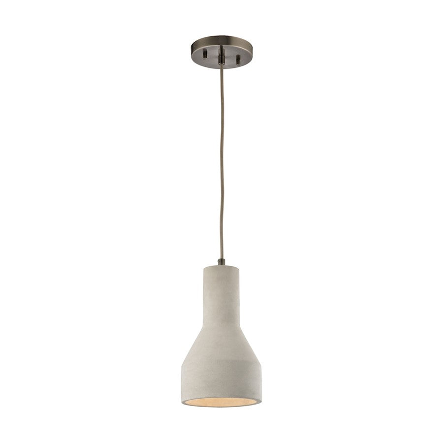 ELK Lighting Urban Form 1-Light 6" Mini Pendant, Nickel/Concrete Shade