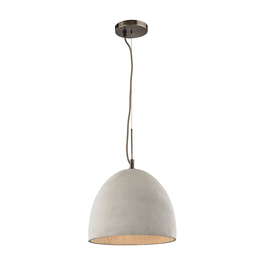 ELK Lighting Urban Form 1-Light 12" Mini Pendant, Nickel/Concrete