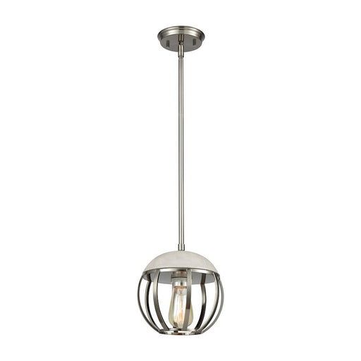 ELK Lighting Urban Form Mini Pendant, Nickel/Concrete & Metal Cage
