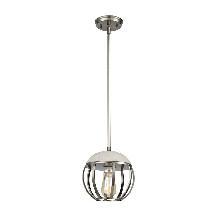 ELK Lighting Urban Form Mini Pendant, Nickel/Concrete & Metal Cage