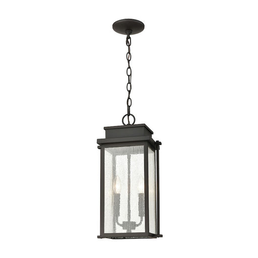 ELK Lighting Braddock 2-Light Outdoor Pendant, Bronze/Seedy