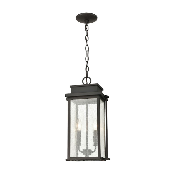 ELK Lighting Braddock 2-Light Outdoor Pendant, Bronze/Seedy