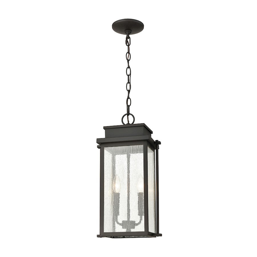 ELK Lighting Braddock 2-Light Outdoor Pendant, Bronze/Seedy