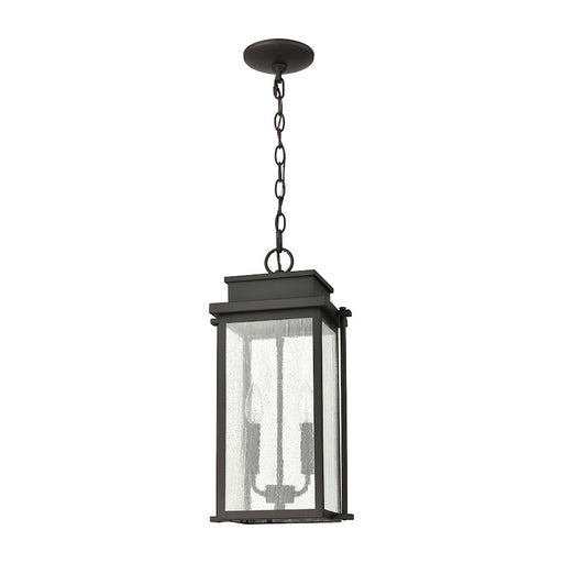 ELK Lighting Braddock 2-Light Outdoor Pendant, Bronze/Seedy