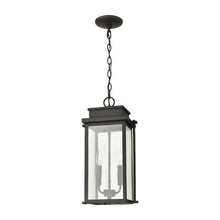 ELK Lighting Braddock 2-Light Outdoor Pendant, Bronze/Seedy