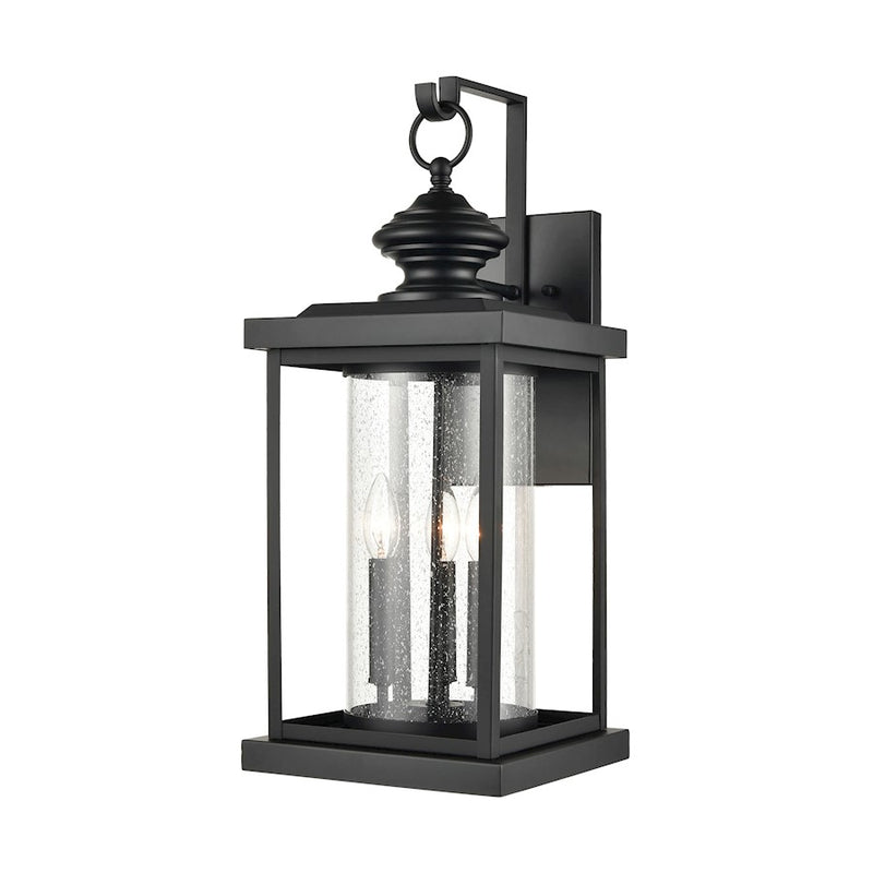 ELK Lighting Minersville 3-Light Outdoor Sconce, Black/Speckled