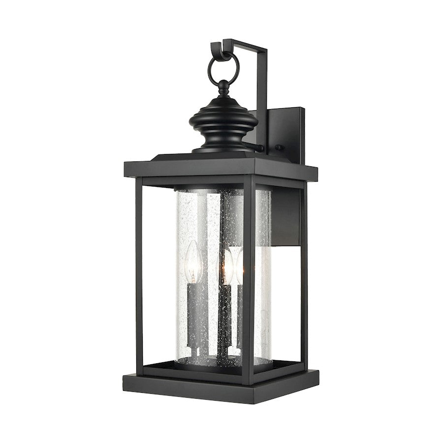 ELK Lighting Minersville 3-Light Outdoor Sconce, Black/Speckled