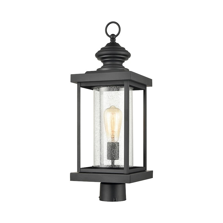 ELK Lighting Minersville 1-Light Outdoor Post Mount, Black/Speckled
