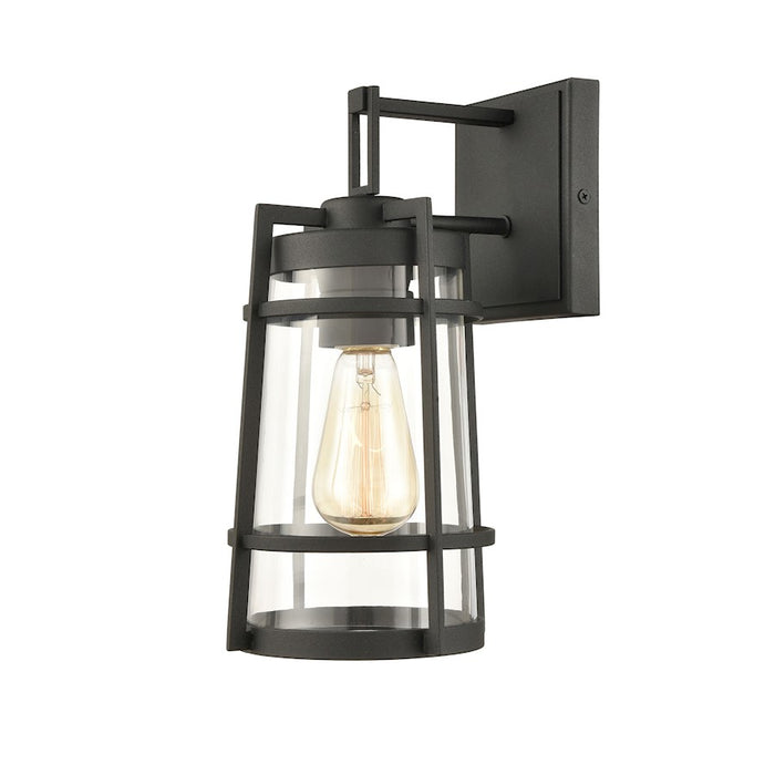 ELK Lighting Crofton 1-Light Outdoor Sconce, Charcoal/Clear