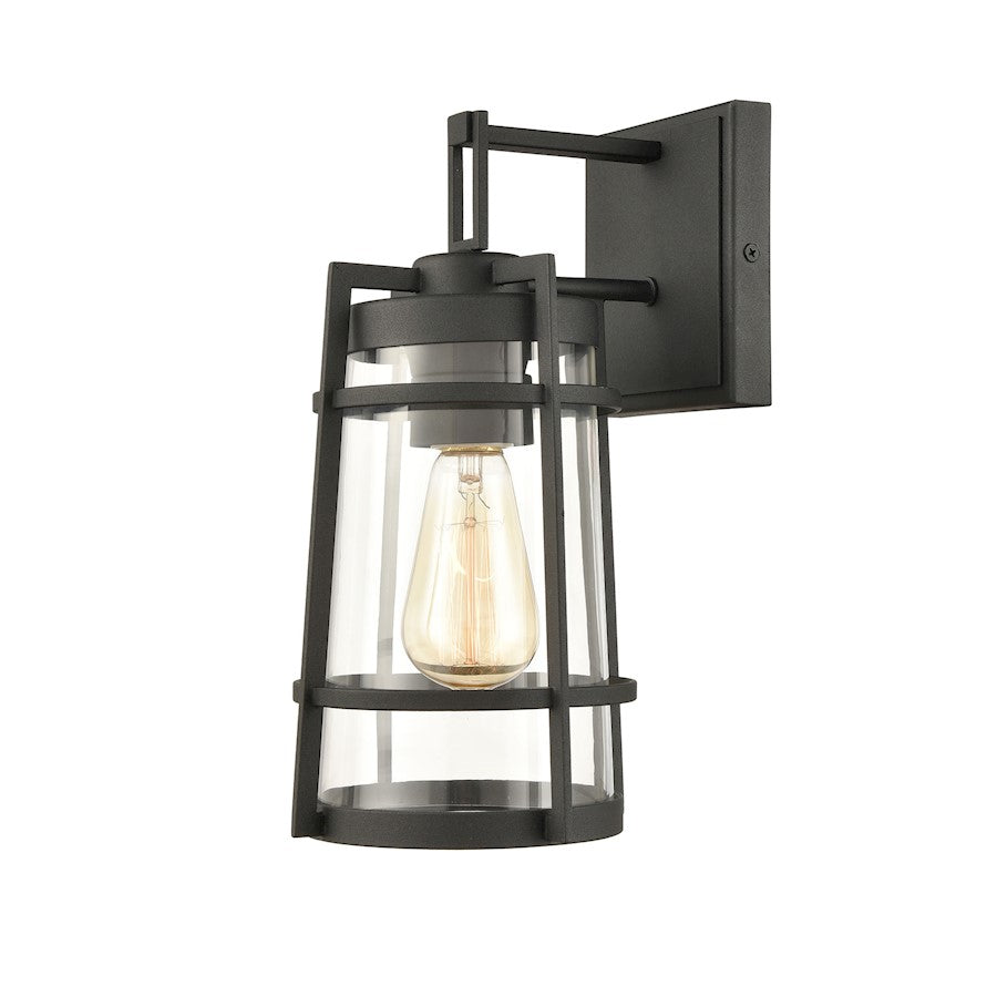 ELK Lighting Crofton 1-Light Outdoor Sconce, Charcoal/Clear