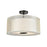 ELK Lighting Ashland 2-Light Semi Flush, Black/Organza White