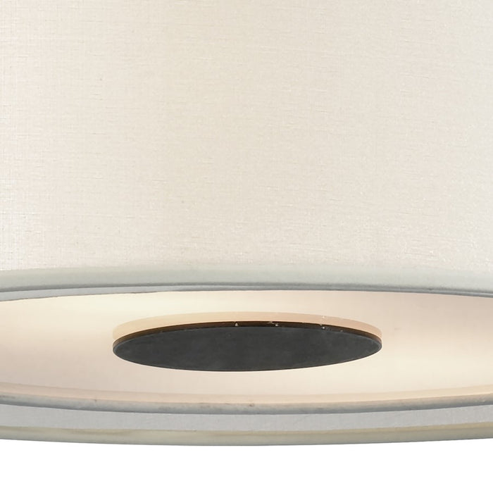 ELK Lighting Ashland 2-Light Semi Flush, Black/Organza White