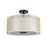 ELK Lighting Ashland 2-Light Semi Flush, Black/Organza White