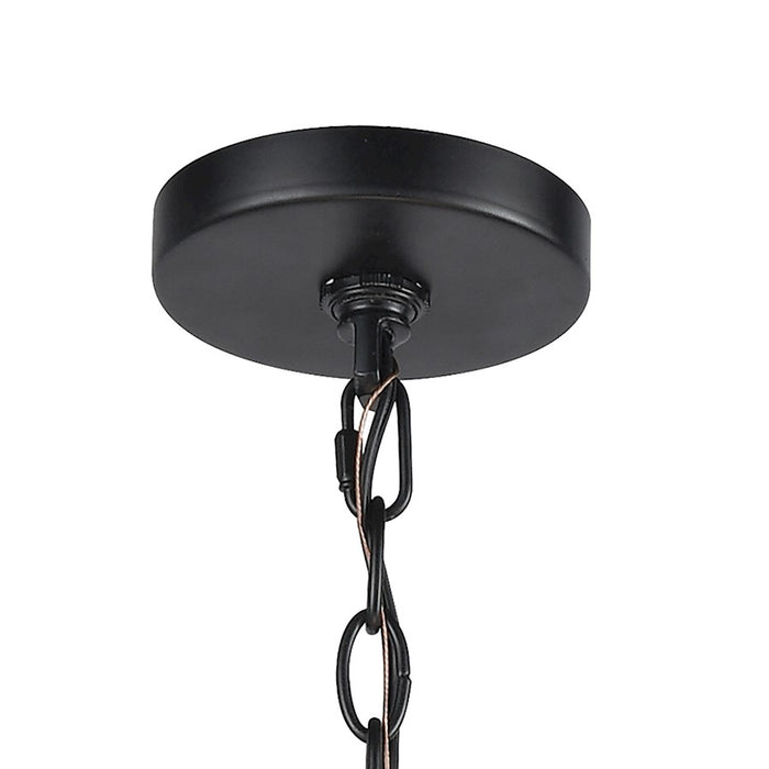 ELK Lighting Ashland 5-Light Chandelier, Black/Organza White