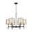 ELK Lighting Ashland 6-Light Chandelier, Black/Organza White Shades