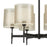 ELK Lighting Ashland 6-Light Chandelier, Black/Organza White Shades