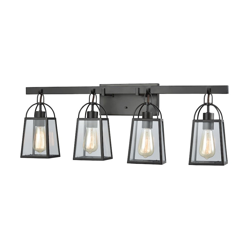 ELK Lighting Barnside Lamp, Bronze/Clear Panels