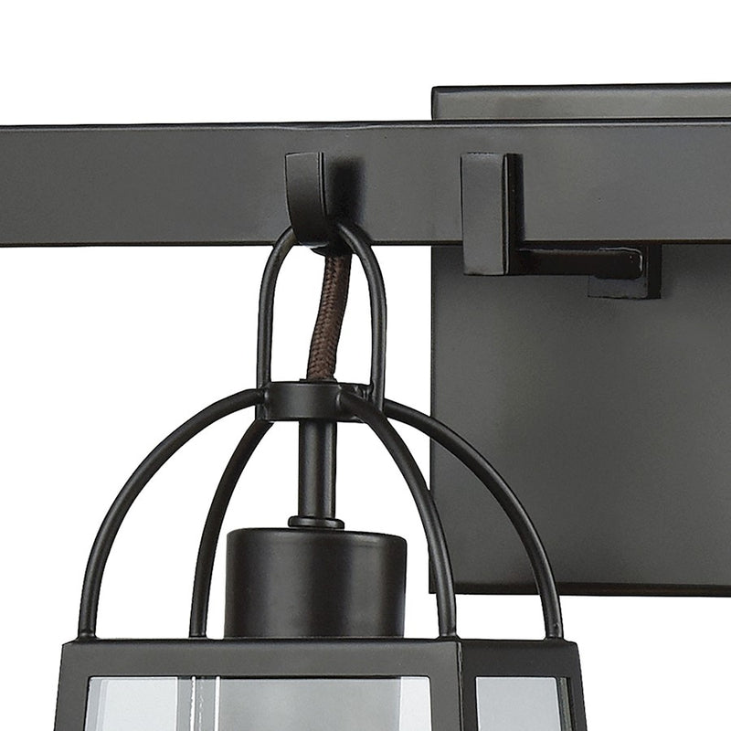 ELK Lighting Barnside Lamp, Bronze/Clear Panels