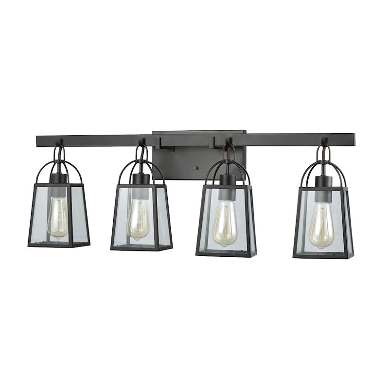 ELK Lighting Barnside Lamp, Bronze/Clear Panels