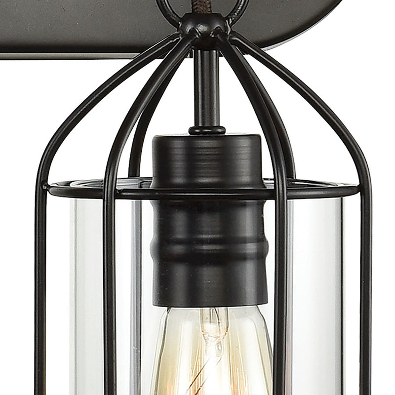 ELK Lighting Southwick Vanity Lamp, Bronze/Clear Blown Glass