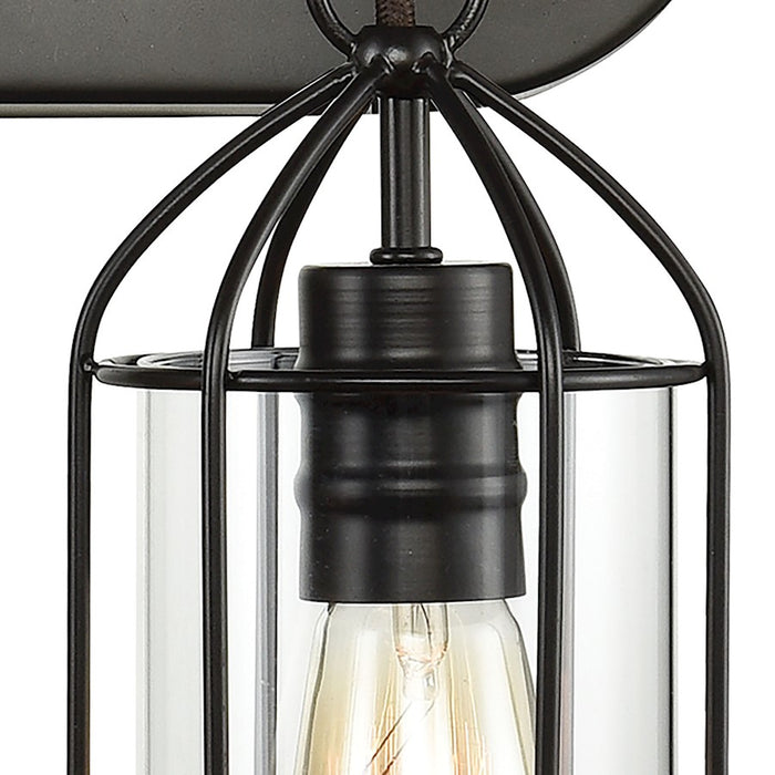 ELK Lighting Southwick Vanity Lamp, Bronze/Clear Blown Glass