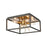 ELK Lighting Spark 4-Light Flush Mount, Black and Burnished Brass