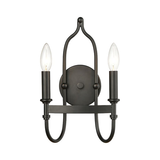 ELK Lighting Wickshire 2-Light Sconce, Matte Black