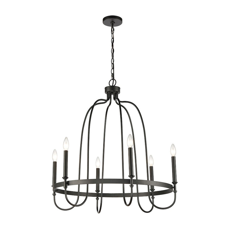 ELK Lighting Wickshire Chandelier, Matte Black