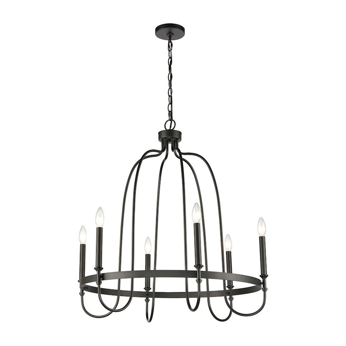 ELK Lighting Wickshire Chandelier, Matte Black