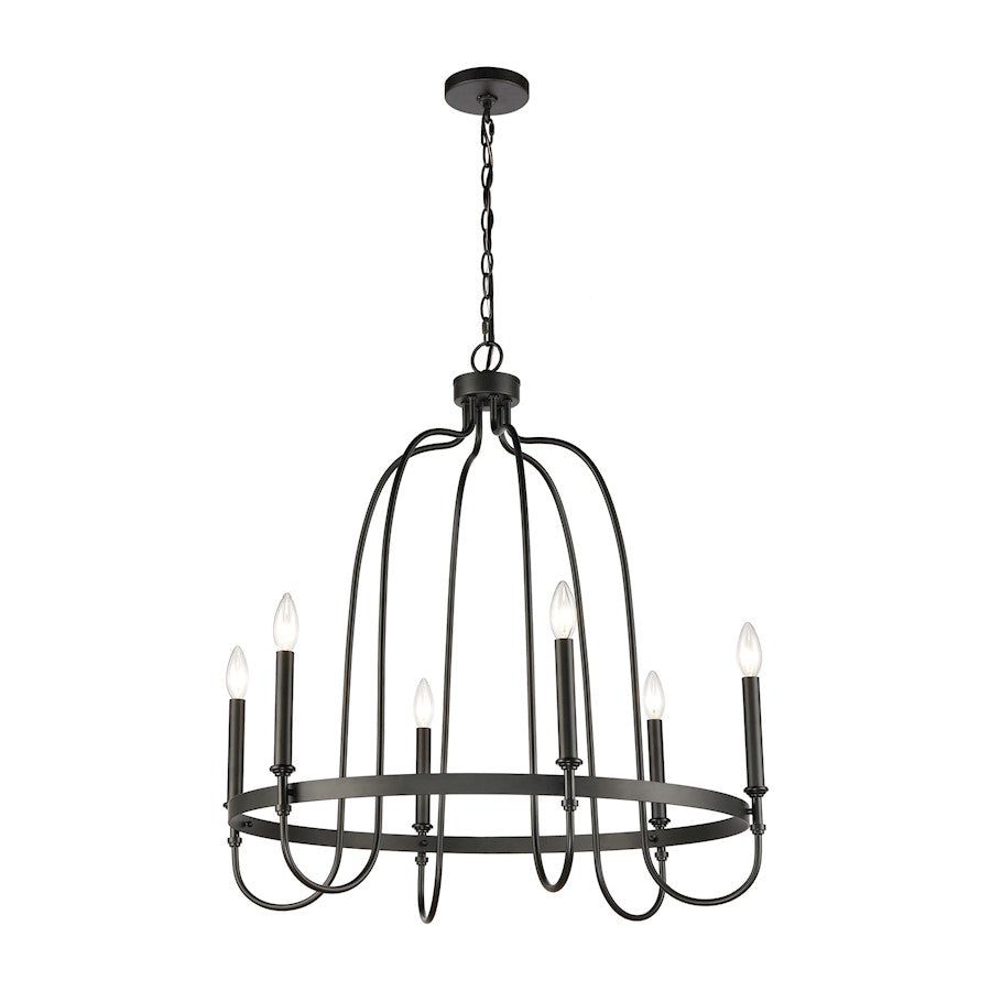 ELK Lighting Wickshire Chandelier, Matte Black